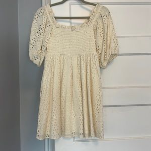 Cleobella Cream Eyelit Dress, XS